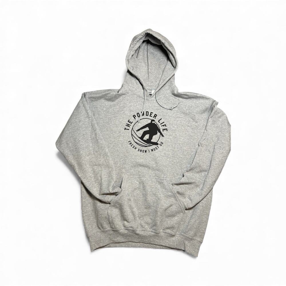 The Powder Life/Mountain Powder Snowboarding Hoodie - Men’s size medium